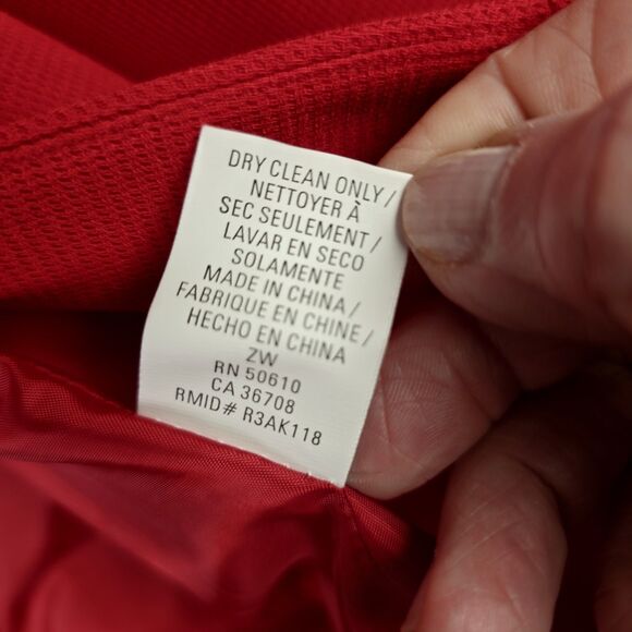 Anne Klein Blazer 10 Red Peplum Back Classic One Button Jacket Workwear Pockets - Picture 7 of 16